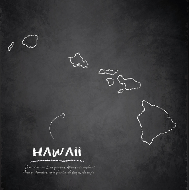 Гаваї карту blackboard дошці вектор - Вектор, зображення