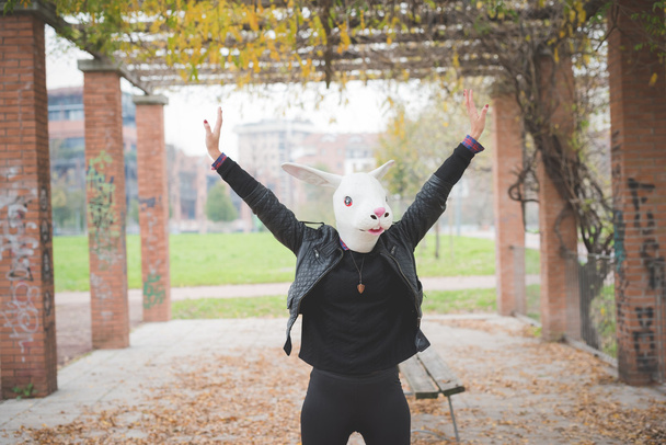 Young woman in Rabbit mask - Foto, afbeelding