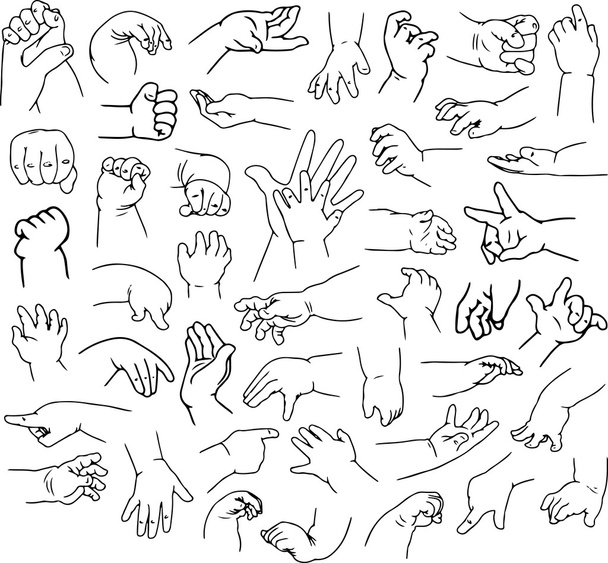 Дитячі руки Pack Lineart
 - Вектор, зображення
