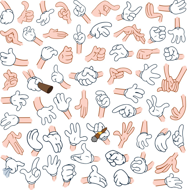 Desenhos animados Mãos Pack 2
 - Vetor, Imagem
