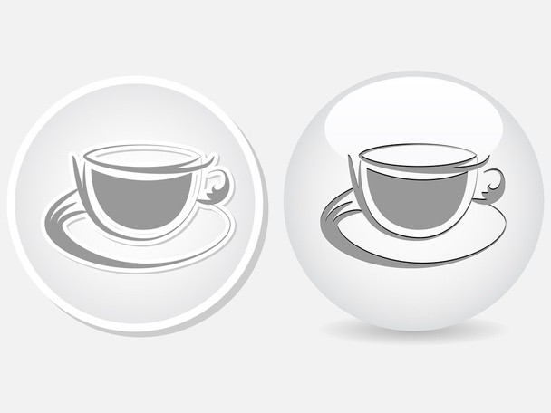 kávé csésze gombot - Vektor, kép