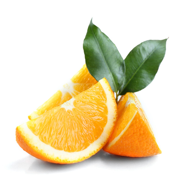 Ripe orange isolated on white - Foto, Imagem