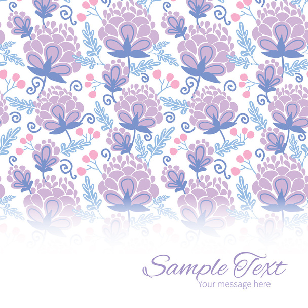 Vector zachte paarse bloemen horizontale rand kaartsjabloon - Vector, afbeelding