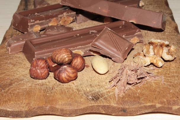 Tavola di legno di cioccolato - Foto, immagini