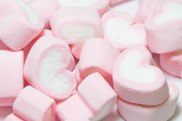 розовый зефир в форме сердца
 - Фото, изображение