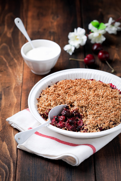 Berries, oat bran and flax seeds - Photo, Image