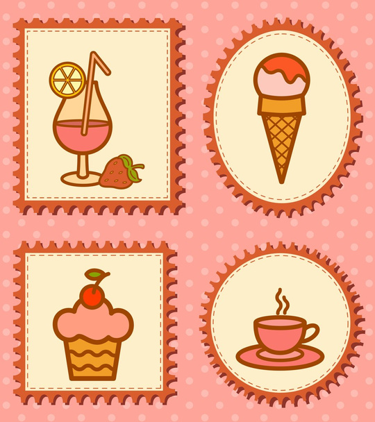 Food icon color set - Vector, Image