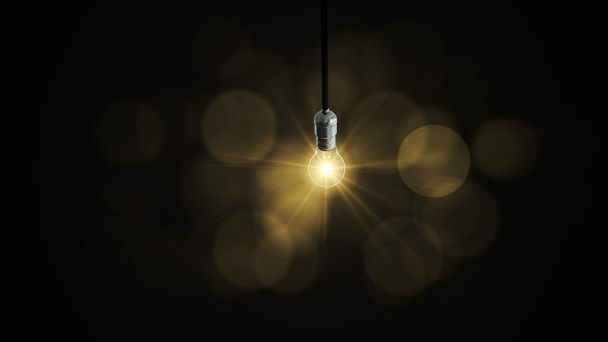 Light bulb animation. swing glow rising - Photo, Image