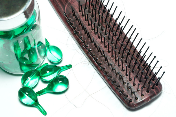 hair vitamins and comb - Photo, Image