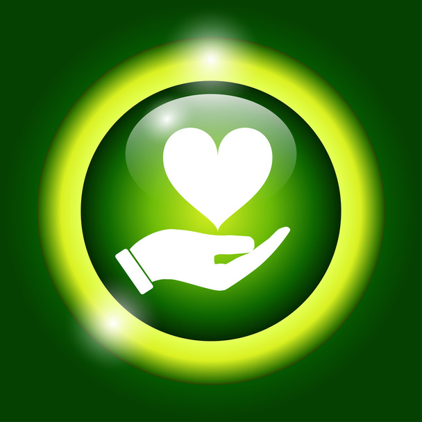 Векторная икона - руки, держащие сердце
 - Вектор,изображение