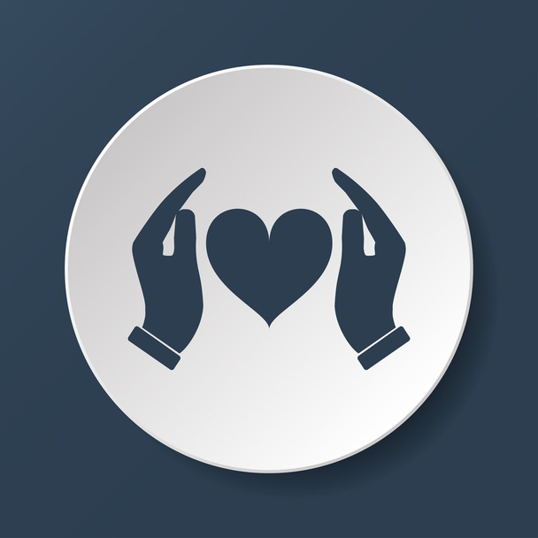 Vector icon - kezei szív - Vektor, kép
