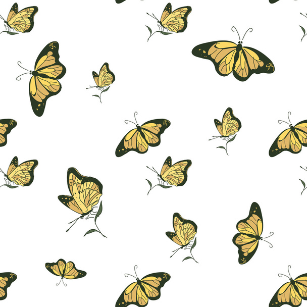 colored doodle butterfly pattern - Vector, afbeelding