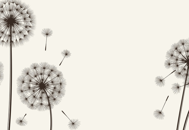 Happy holiday card with dandelions. - Vecteur, image