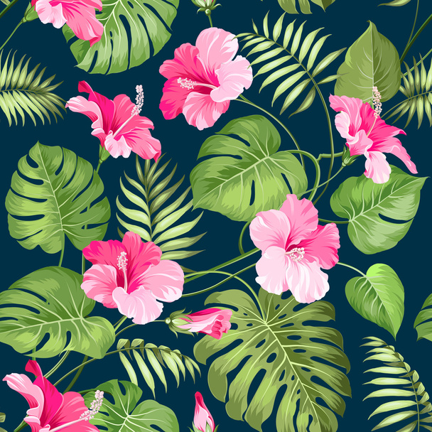 Tropical flower pattern. - Vector, Image