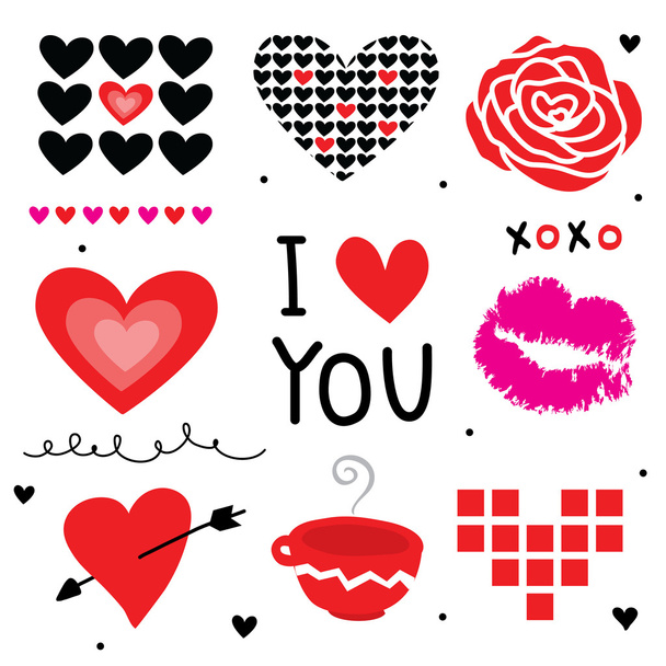 Miluji tě miláčku roztomilé kreslené vektorové Valentine - Vektor, obrázek