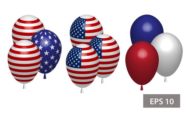 4 Temmuz Bağımsızlık günü balonları  - Vektör, Görsel