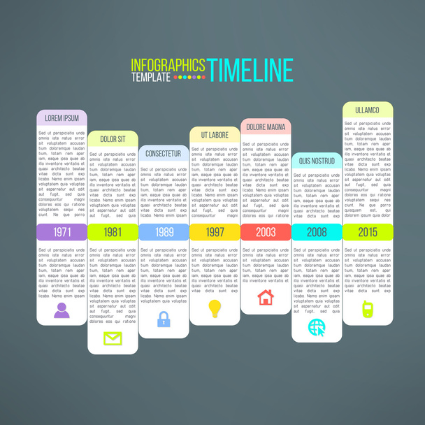 Colorful timeline template - Vector, Image
