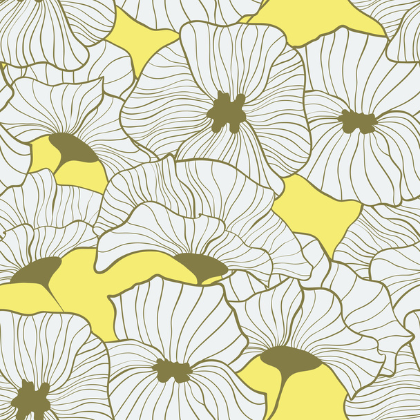 Seamless retro pattern with poppies. - Vector, afbeelding