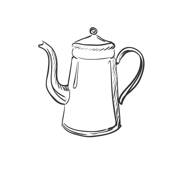 doodle coffee pot - Vektor, obrázek