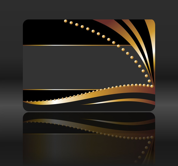 Black gift card with golden waves - Foto, afbeelding