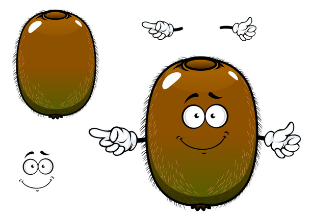 Fuzzy kiwi personaje de dibujos animados de frutas
 - Vector, imagen