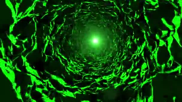Absztrakt barlang zöld fény végén az alagút - Felvétel, videó