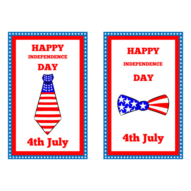 Independence Day American  Posters Set. Fourth of July.  - Vector, afbeelding