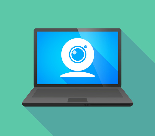 Ícone de laptop com uma webcam
 - Vetor, Imagem