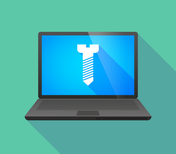 Laptop icon with a screw - Vector, Image