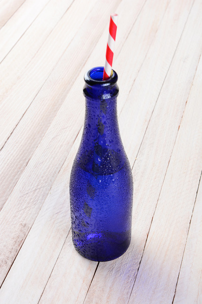 Blue Bottle and Straw - Photo, image