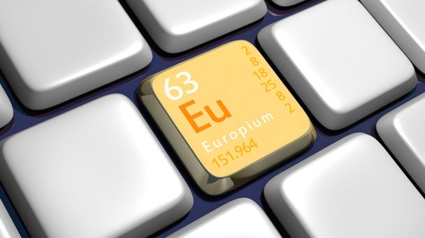 Tastatur (Detail) mit Europium-Element - Foto, Bild