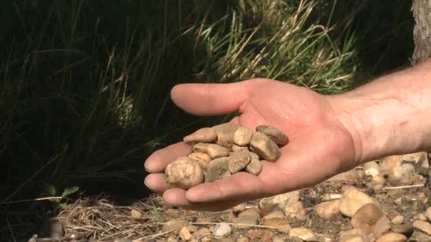 Σοβαρές πέτρες στο χέρι - Πλάνα, βίντεο