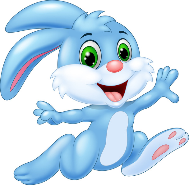 Cartoon bunny running and happy - Vektör, Görsel