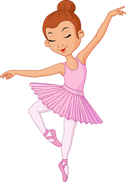 Cartoon Young girl ballet dancer - Vektor, kép