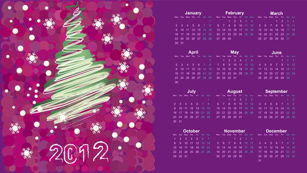 Calendar to a new 2012 year - Vector, Image