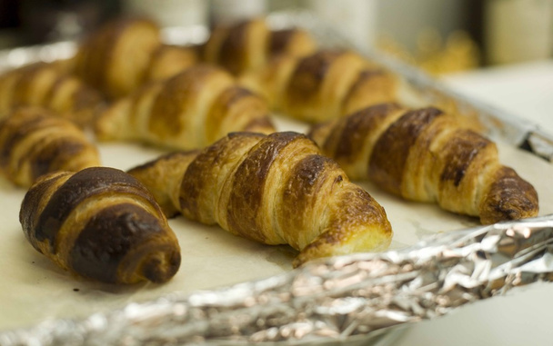 Detail close up croissant. Factura . - Photo, Image