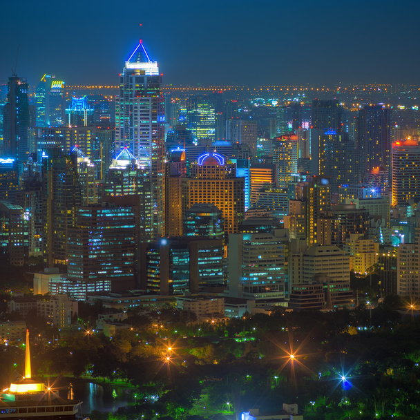 Bangkok vista noturna
 - Foto, Imagem