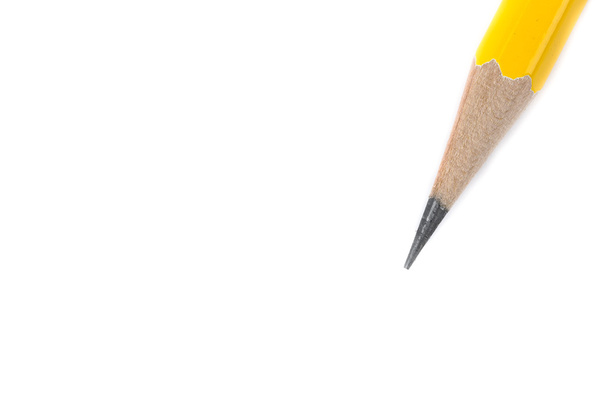 yellow pencil on white background - Photo, Image