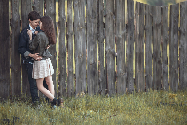 Beautiful young couple in love outdoors - Fotó, kép