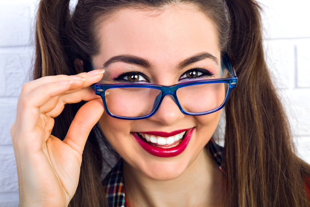 hipster teen girl in glasses - Foto, imagen