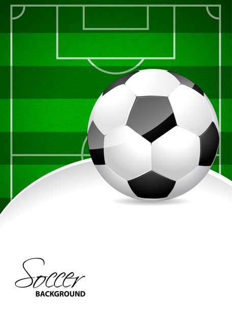 Projeto de brochura de futebol com campo de futebol e bola
 - Vetor, Imagem
