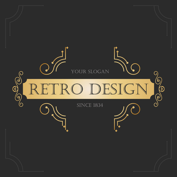  Art deco vintage design of retro flourishes frames.  - Vector, Image