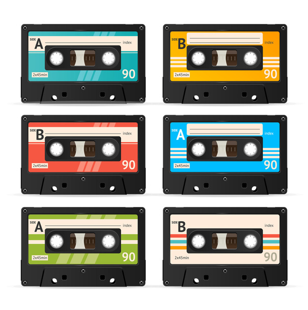 Vector Cassette Tape Collection  - Διάνυσμα, εικόνα