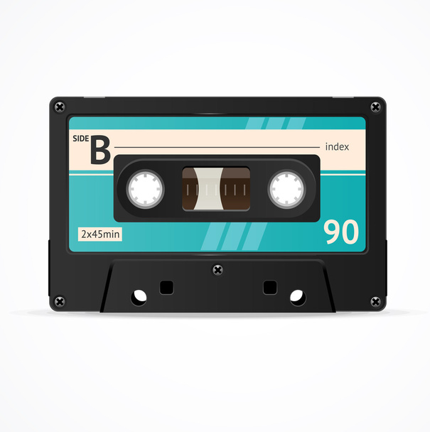 Vector Blue Cassette Tape isolated - Vector, Image