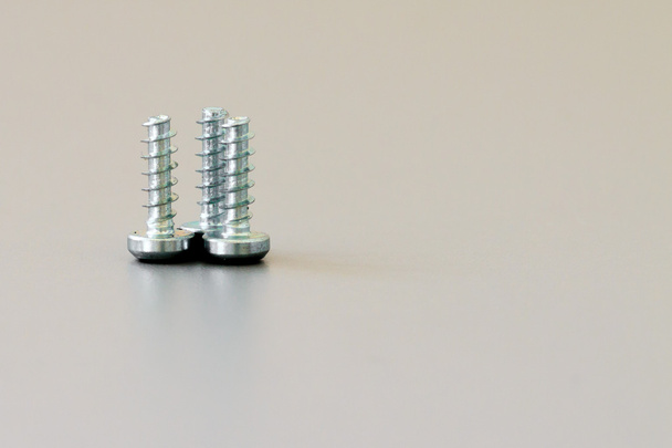 Three screws close up - Foto, Imagem