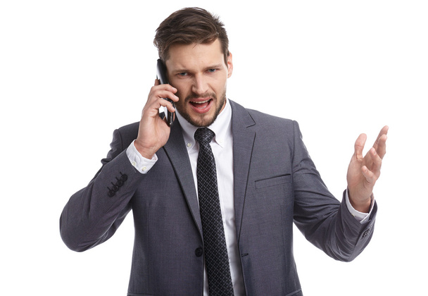 businessman in suit talking on phone - Fotografie, Obrázek