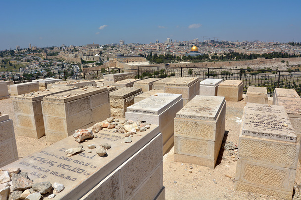εβραϊκό νεκροταφείο όρος των Ελαιών στην Ιερουσαλήμ - Ισραήλ - Φωτογραφία, εικόνα