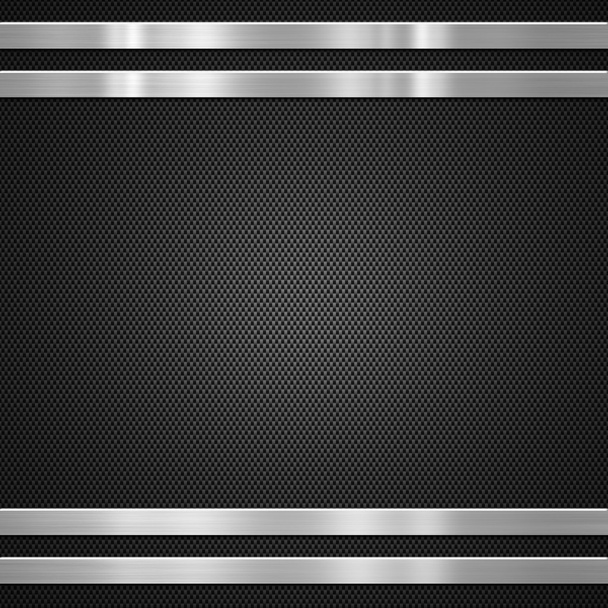 Carbon fibre with metal bars background - Photo, Image