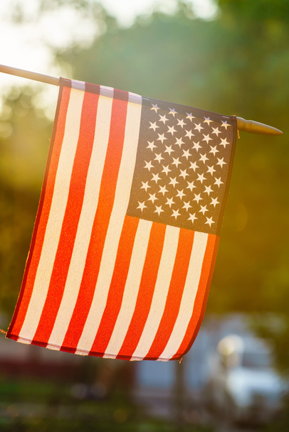 American flag in sunny weather outdoors - Foto, Bild