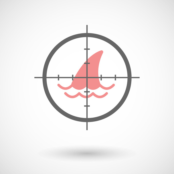 Köpekbalığı yüzgeci hedefleme artı simgesi - Vektör, Görsel